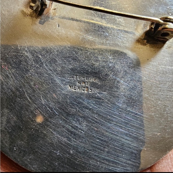 Vintage RAG Signed Mexico Sterling Silver 925 Aguila Real On Cactus Round Brooch - Picture 10 of 10